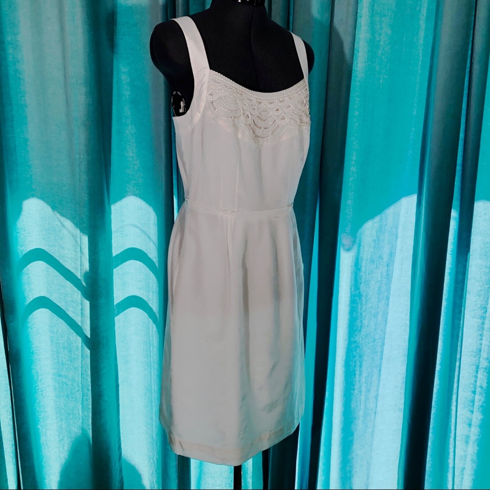 Banana Republic Silk Ivory Cream White Dress 4 / S
